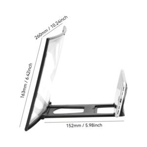 1pc Curved Screen Phone Magnifier, 12-inch HD 3D Mobile Screen Magnifier with Foldable Stand, Advanced ABS Waterproof Screen Enlarger for Smartphones