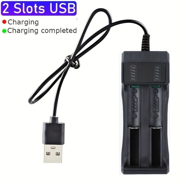 Portable USB Battery Charger with LED Indicator, Single and Dual Slot Charging, ≤36V Operating Voltage - USB Powered (Battery Not Included), Power Supply - Image 6