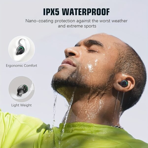 [1pair Wireless Earbuds with 200H Playtime] Wireless Earbuds V5.3, Hi-Fi Stereo Sound, Touch Control, Noise Cancelling Voice Call, 200H Playtime, 1400mAh Case with LED Power Display, Type-C USB Charging, IPX7 Waterproof, with Compatible Cellphones for Wir - Image 8