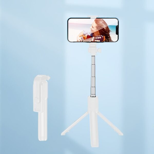 1pc 360° Rotatable Wireless Selfie Stick Tripod, Panoramic Smartphone Stand for Travel, Outdoors, Live Streaming & Video Recording, Plastic, Battery Powered, Non-rechargeable Button Battery, ≤36V - Image 7