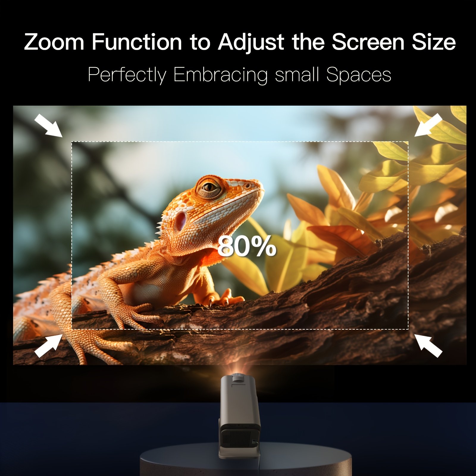 W WUDUNG HY320 MINI Smart Projector - 4K & 1080P HD, 320 Lumens Brightness, 180° Adjustable Stand, Auto Keystone Correction, Surround Sound, WiFi 6/5.2, Wireless, Portable for Outdoor Movies & More - Image 9