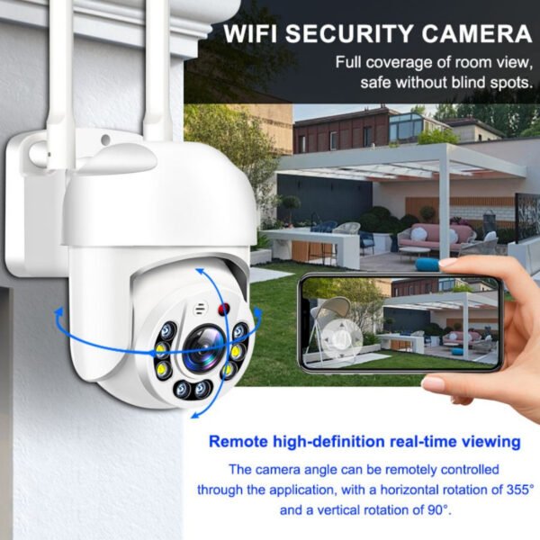 OIMLYO Smart Home Security Camera - Waterproof, PTZ, 360° Panoramic View, AI Human Detection, Two-Way Audio, Full Color Night Vision - USB Powered, Compatible with Smartphones, WiFi, Security Camera, Irregular Shape - Image 5