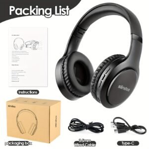 JH919 Wireless Headset With Foldable Headband, With 3EQ Mode Wireless Headset With Microphone, Foldable Lightweight Headset, High-fidelity Stereo, Deep Bass, Used For Travel Office Laptop Mobile Phone