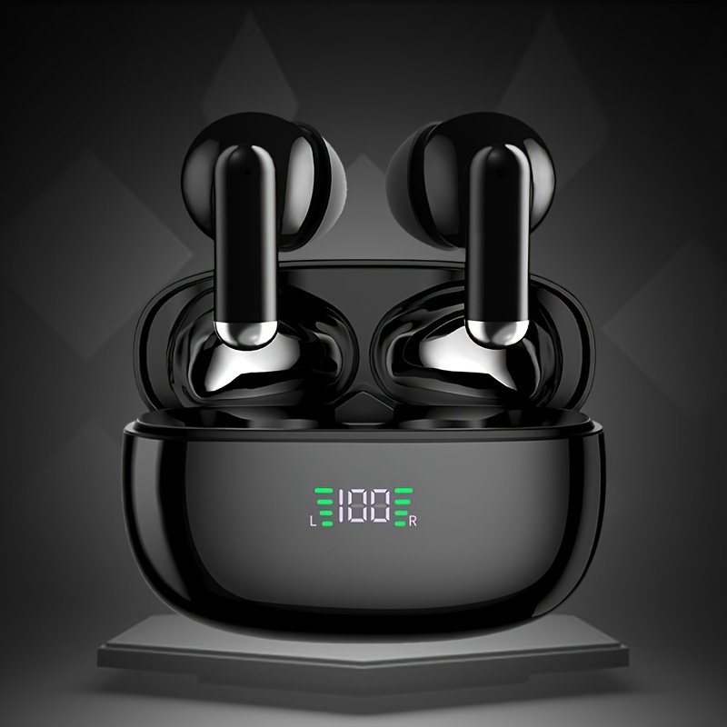 Wireless Headphones, ENC Noise Reduction V5.3 Headphones, 13mm Speaker, 30 Hours Playback Time, Built-in Noise Reduction Microphone, Type-C Fast Charging Box, Stereo for iPhone and for Android, with Digital Display - Image 6