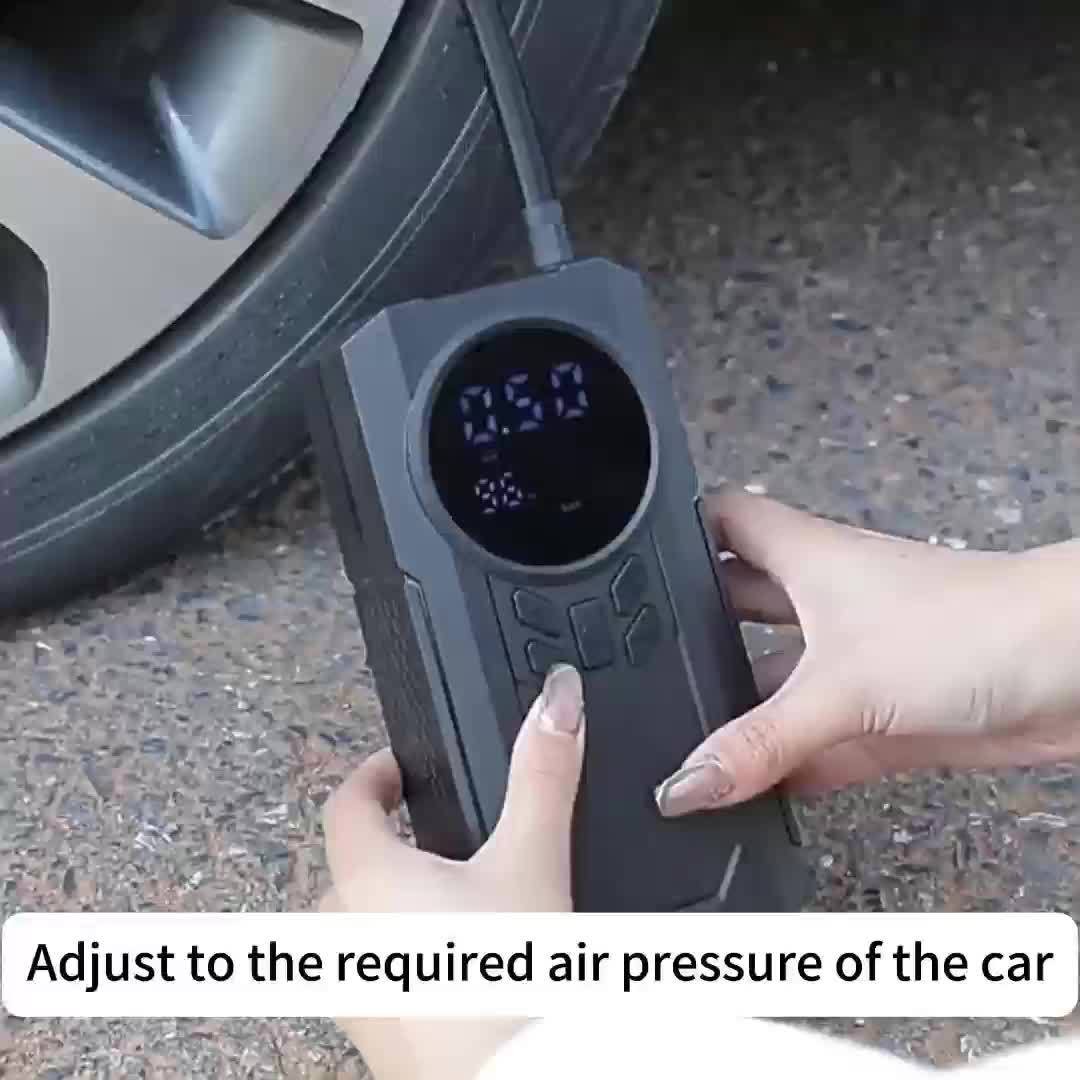 Portable Cordless Car Jump Starter & Tire Inflator - USB Rechargeable, LED Display, Flashlight Feature, Large Capacity Storage - Image 8