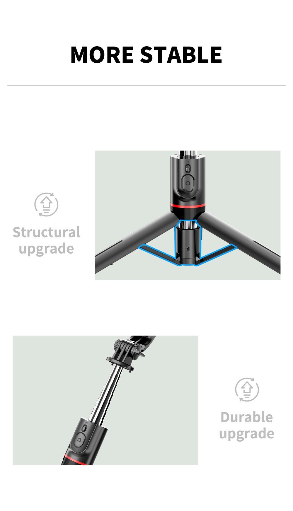 Portable 44-inch Selfie Stick Mobile Phone Tripod with Wireless Remote Control Expandable Smartphone Tripod Holder 360 Degree Rotation for iPhone 13 12 11 pro Xs Max Xr X 8 7 6 Plus, for Android for SamSung Smartphones - Image 12