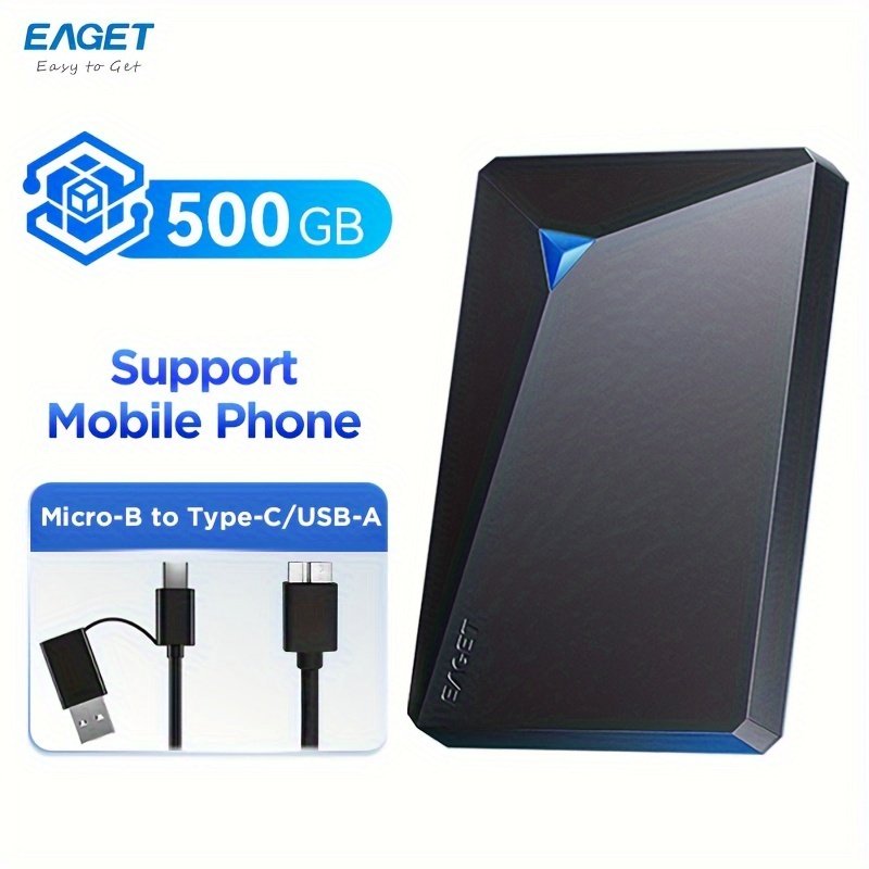 1pc EAGET Portable External Hard Drive - 6.35cm Mechanical HDD with USB 3.0, NTFS File System, Plug and Play Design for PC, Mac, Laptop, PS4, Xbox One - 250GB/320GB/500GB Options - Image 9