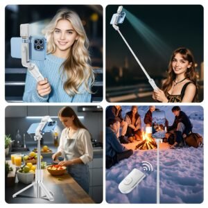 Mobile Selfie Stick, Portable Mini Universal Phone Holder, Handheld Anti-Shake Stability, Dedicated Vlog Tool for Live Streaming Shooting, 360 Degree Rotating Wireless Photography Tripod