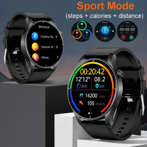 1pc V25Z Smart Watch with Call Function, Pedometer, Calorie Counter, Compatible with Android & iPhone, Wireless 5.3, USB Charging, 3.53cm TFT Screen, 360p Resolution, 90% Screen Ratio, AB5681G Chip, Rechargeable Lithium Polymer Battery, Plastic Body, Sili - Image 2