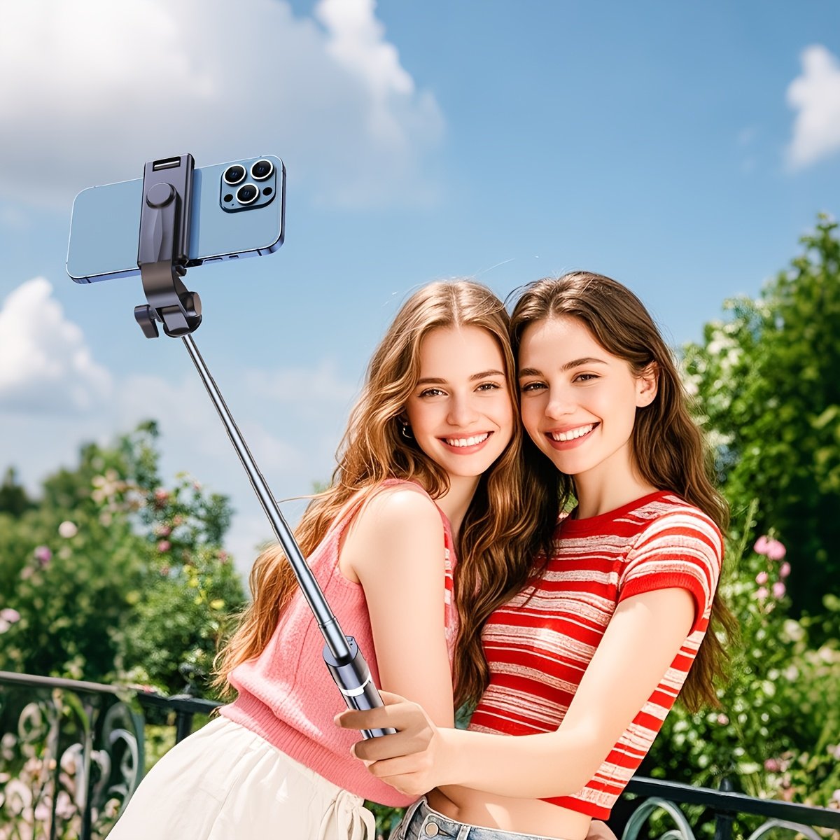 YIIOJUU 1pc 104.14cm Retractable All-in-One Smartphone Selfie Stick - 360° Rotating Tripod Holder, Wireless Remote Control, Ultra-Portable Compact Design Suitable for iPhone/Samsung/Android Phones, Perfect for Travel and Content Creation - Image 12