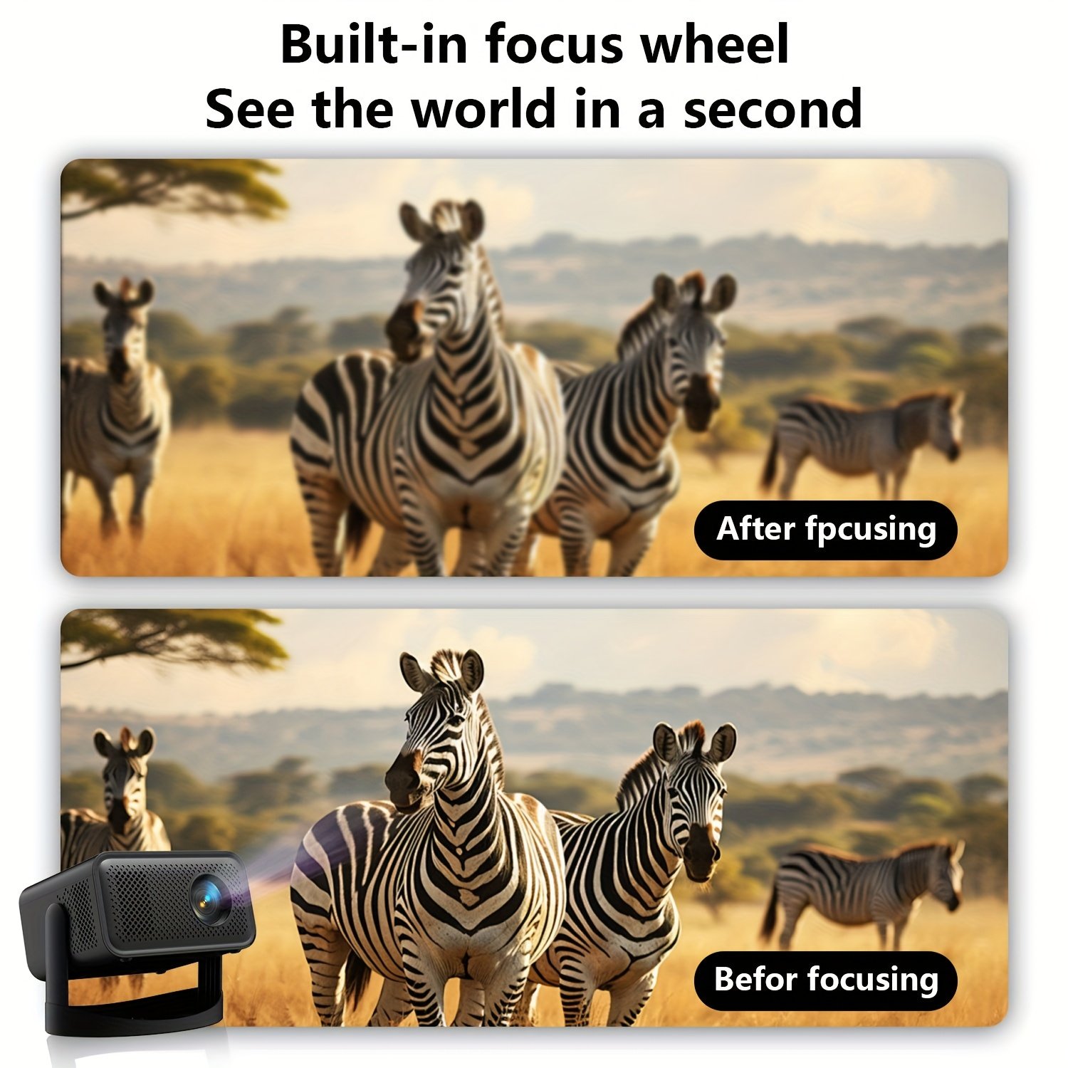 Compact 1080P Mini Projector with Wireless & WiFi - Portable Home Theater for Movies and Videos, USB Interface, Remote Control, Smartphone & Tablet Compatible, 1280x720 HD Resolution, Compact Travel Accessories - Image 6