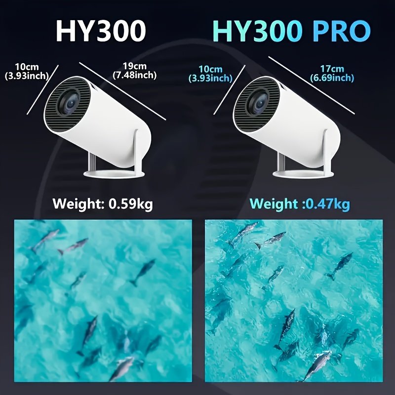 W WUDUNG HY300 PRO Portable Mini Projector 4K Androi 11-1080p*720P Portable Wireless Home Theater 180° Projection Angle Adjustable. - Image 3