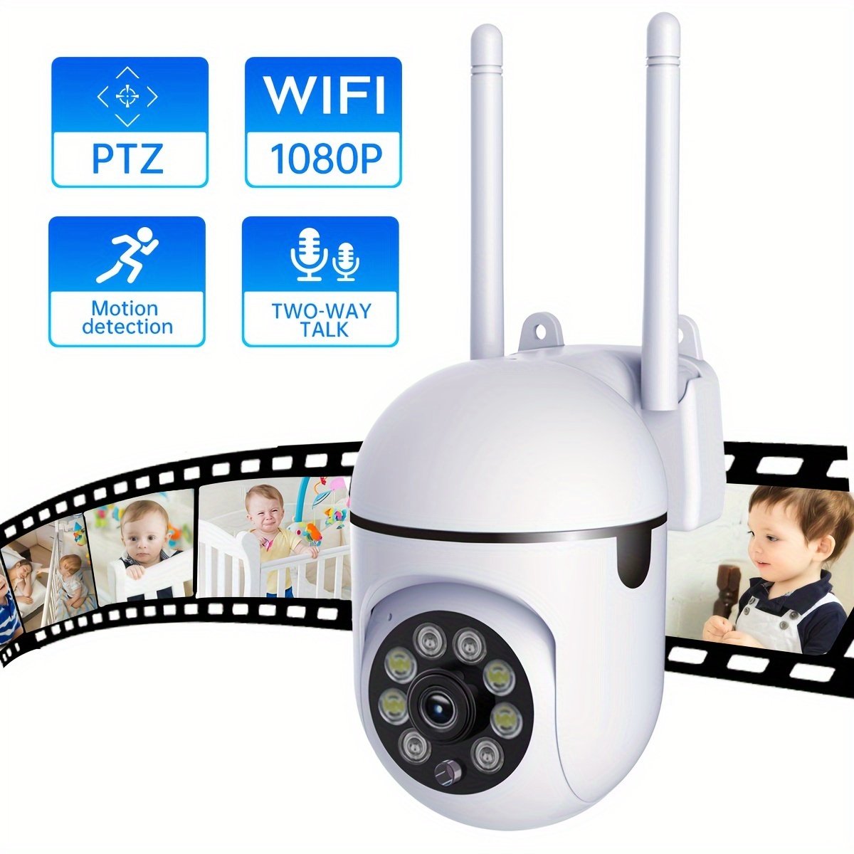 JOOAN 200W Ultra HD Dual-Camera PTZ Outdoor Security Camera - Wireless IP, 1080P FHD with 2.4G WiFi, Dual-Screen Display, Auto-Tracking, Night Vision, Two-Way Audio, Motion Detection, 360° Full View, for Home & Street Safety - Image 7
