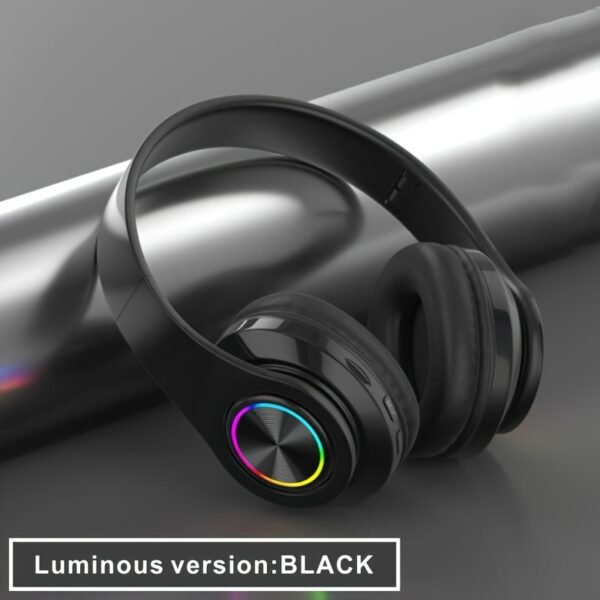 Wireless earphones, multi-color LED lights, comfortable foldable earphones, for tablet/PC/phone/birthday/Christmas/travel gifts. Popular wireless earphones, head mounted wireless earphones, and foldable earbuds. - Image 11