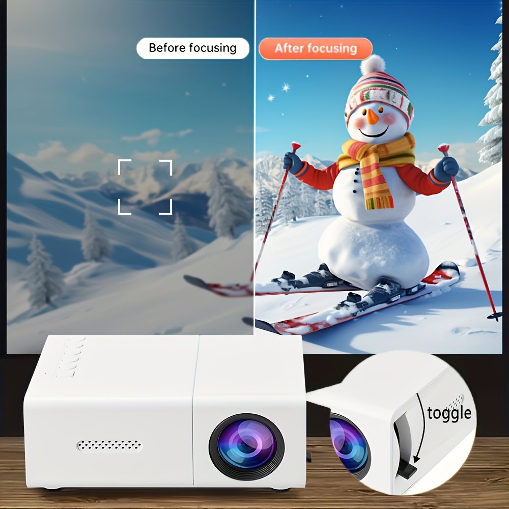 YLEEGS 3000+ Lumens Mini Projector, 1080P HD Portable Projector with Remote Control, Compatible with Multiple Devices for Home & Office Use - Perfect Christmas Gift - Image 2