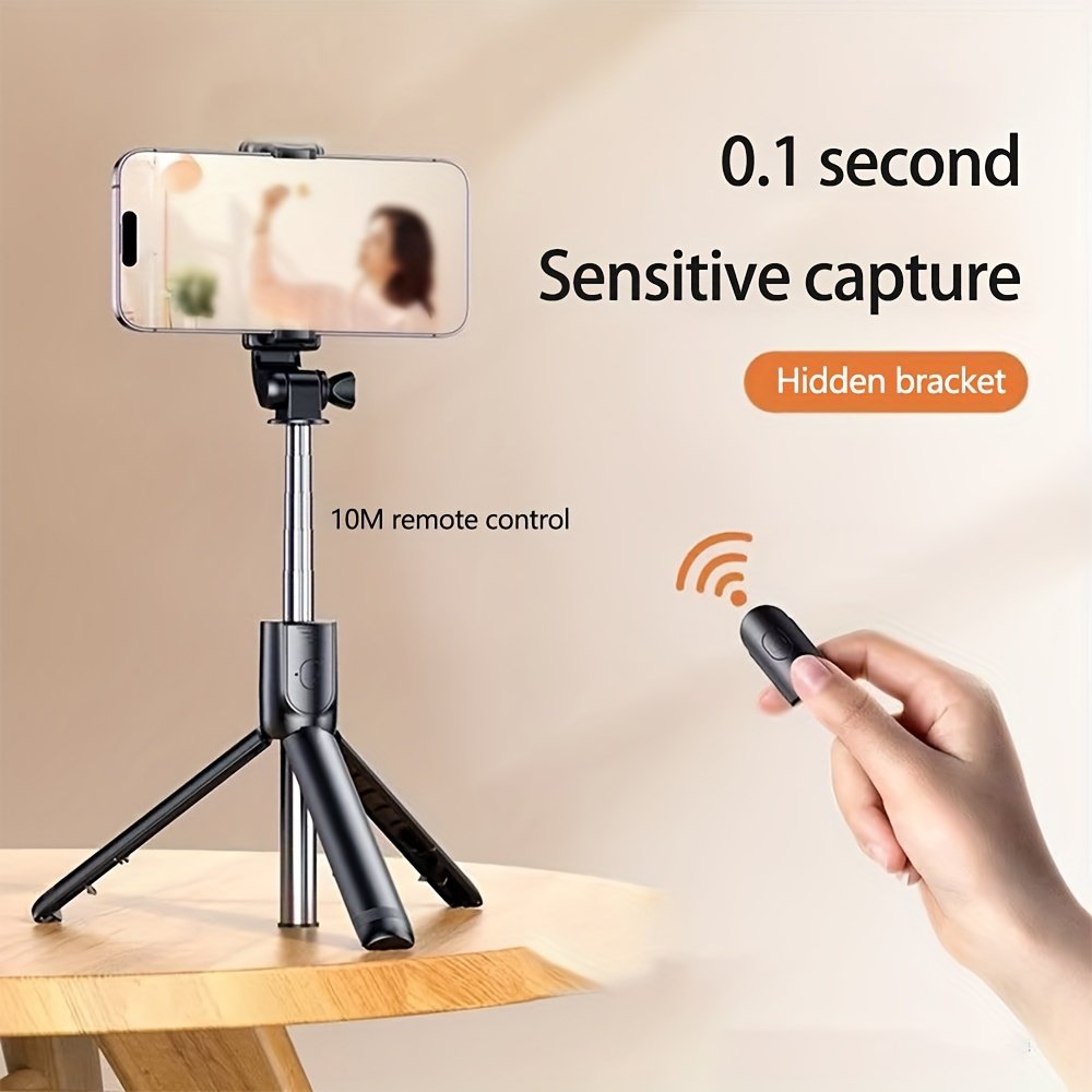 Selfie Stick with 360° Rotation: Mini Travel Portable, Wireless Remote Control, Stable Video Recording, and Design - Image 2