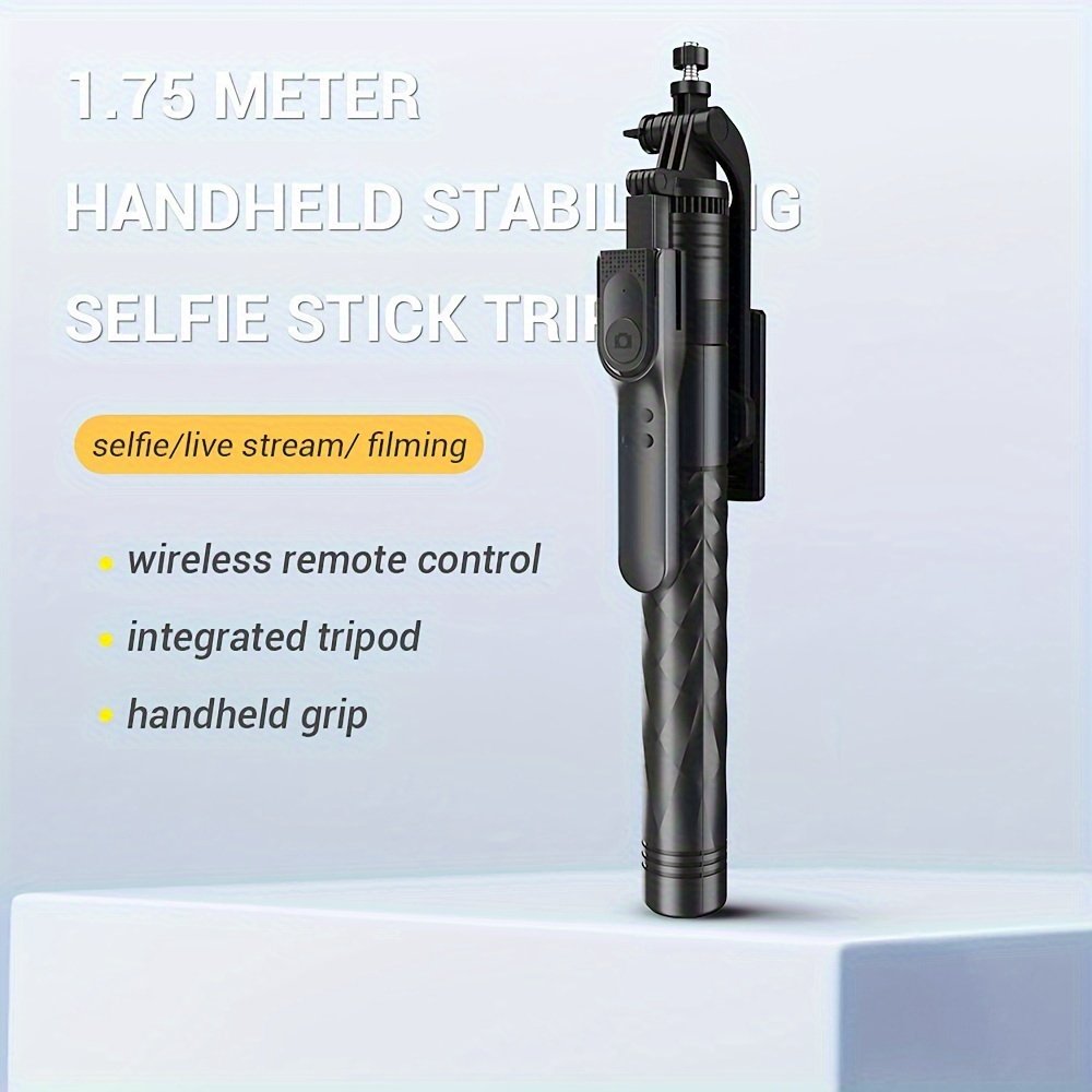 172.72cm Selfie Stick Tripod with Wireless Wireless with Remote Shutter for Android IOS Cell Mobile Phone Gimbal Stabilizer, Travel Tripod Phone holder Compatible with iPhone/Android/GoPro - Image 7