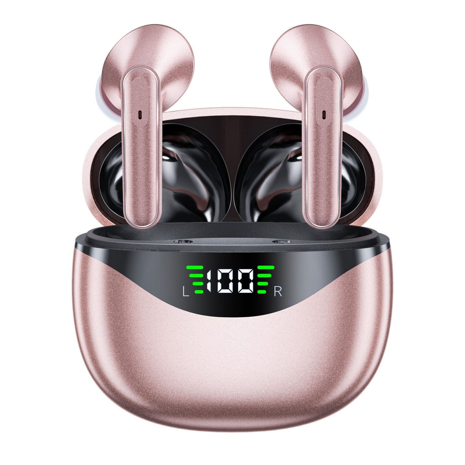 1 Pair LIFEBEE True Wireless Earbuds with Digital LED Power Display, TWS In-Ear Headphones with ENC Noise Cancelling, Built-in Condenser Mic, Sports Exercise Earphones with Deep Bass, Type-C Rechargeable Case, 300mAh Lithium Polymer Battery, Wireless Open - Image 5