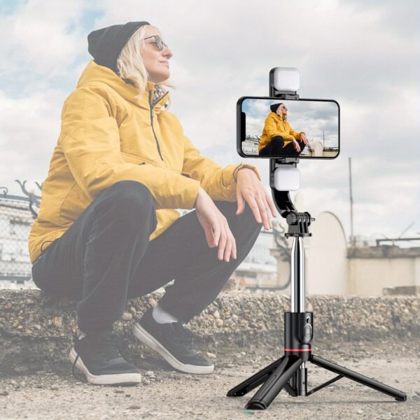 1pc Selfie Stick With Two Fill Light, Selfie Stick With Upgraded Tripod, Extra Long 45 Inch Flexible Phone Tripod With Detachable Remote Compatible With IPhone 14/14 Pro/13/13 Pro/12/12 Pro/11/11 Pro/XS Max/XS/XR/X/8/7 And Android Smartphones - Image 9