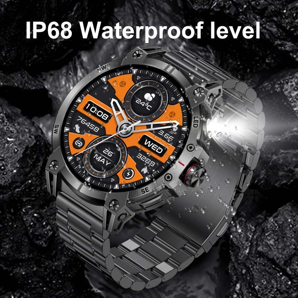 760Mah Smart Watch for Men And Women with LED Flashlight - 1.85-Inch Large Screen, Over 100 Sports Modes, Wireless Calling (Answering/Making Calls), Smart Watch, IP68 Waterproof, AI Voice Outdoor Fitness Watch, Calculator Function, Pedometer Activity Watc - Image 12