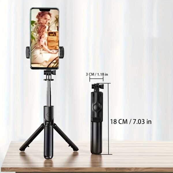 Wireless Selfie Stick, All-in-One Photo Selfie Stick, Live Streaming Tripod, Horizontal And Vertical Photo Tripod Selfie Stick Phone Holder For Various Phones - Image 3