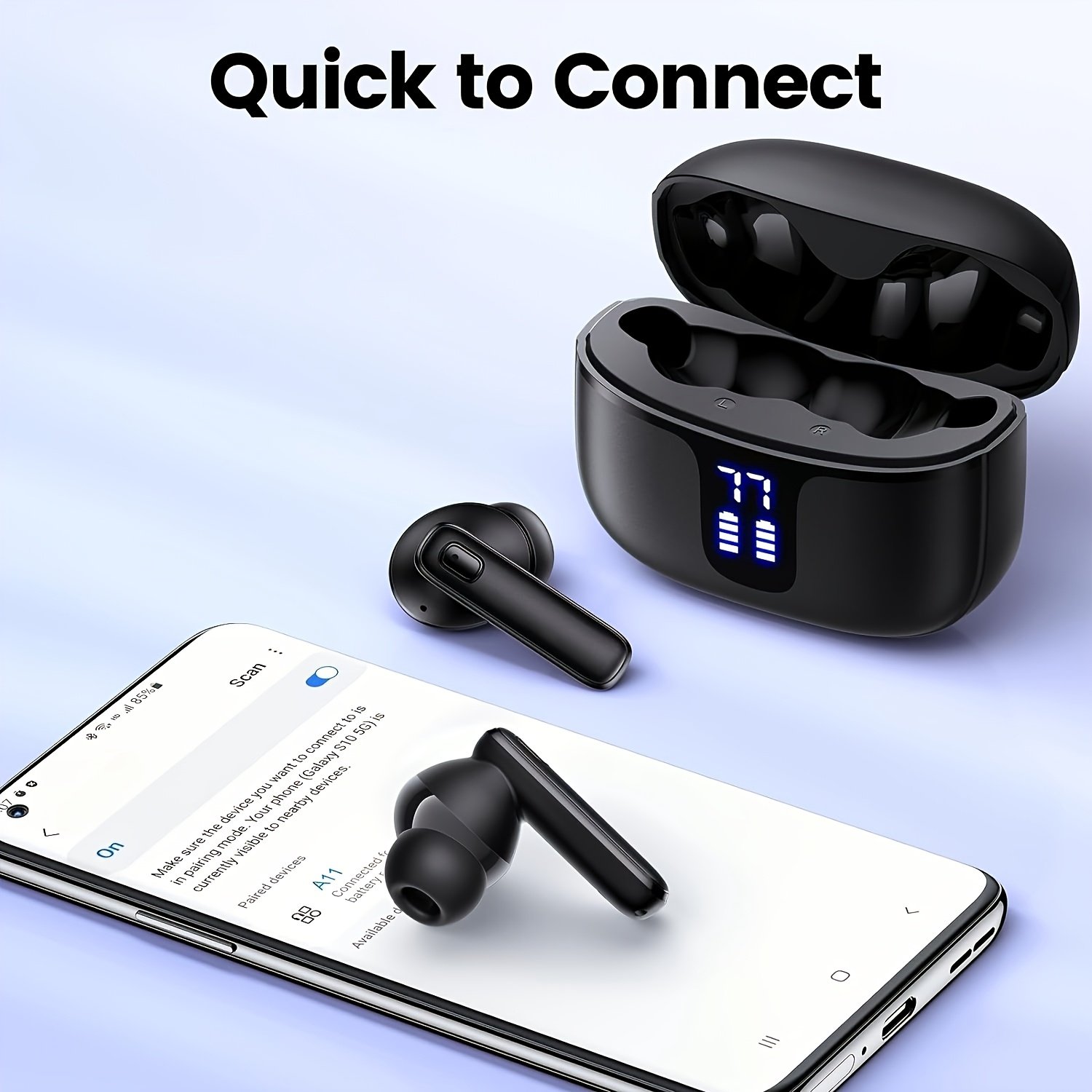 Wireless In-Ear Sports Earbuds with Mic, Noise Cancelling, LED Charging Case, 40H Playtime - Ideal for Running & Workouts - Image 5