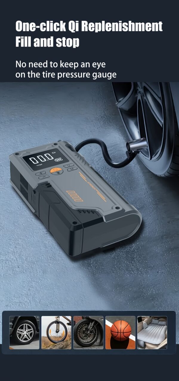 TENGQU Semi-Automatic Car Jump Starter with Portable Air Compressor, Multi-Function Tire Inflator, PVC Material, Non-Waterproof, USB Charging, Operating Voltage ≤36V, 2500A Peak for 12V Vehicles, 8L Gas/6.5L Diesel Engine - Christmas Festival Gift - Image 13