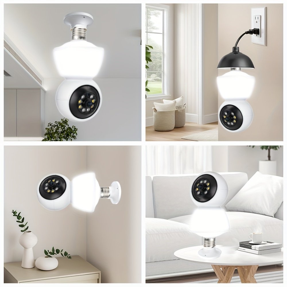 1pc 1080P HD WiFi Light Bulb Security Camera - Dual-Way Audio, Wireless 355° Panoramic View, AI Human Detection, Color Night Vision, Indoor/Outdoor Surveillance, Real-Time Video Streaming, Easy Twist-On Installation, No Battery Needed, Wireless Security C - Image 12