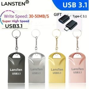 LansTen USB3.1 Mini Pen Drive 8GB/16GB/32GB/64GB/128GB Pendrive USB Flash Drive USB3.1 For PC Laptop With USB3.1 To TYPE-C Adapte
