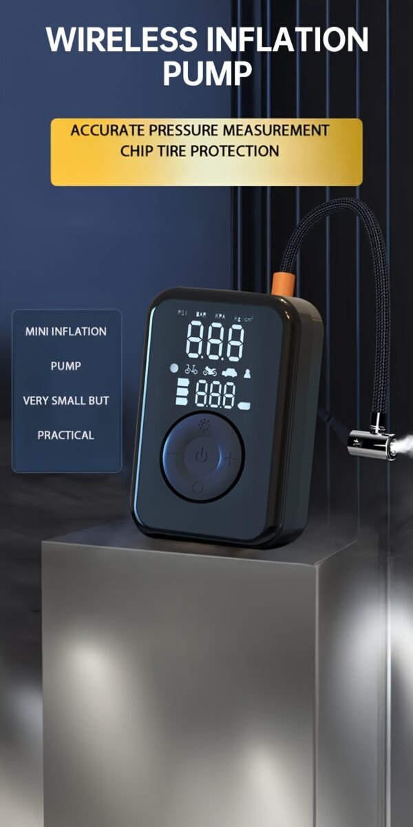 Portable Wireless Car Battery Jump Starter, Tire Inflator, Air Compressor Easily Inflates Tires, LED Display, with Flashlight And Power Bank, High-Capacity Battery. - Image 15