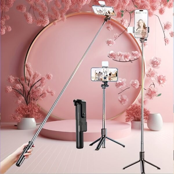 Wireless Selfie Stick Tripod with Integrated Light and Remote Control, 360 Degree Rotating, ABS Material, Rechargeable Lithium Polymer Battery, with USB Charging, for Video and Photography, ≤36V Portable Smartphone Stand - Image 8