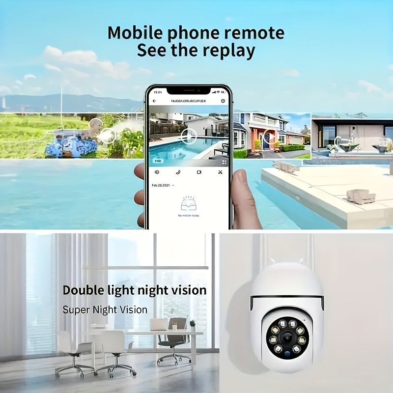 A surveillance camera, two-way intercom home security system, color night vision, AI motion detection, wall hanging, PTZ, two-way audio, application control, USB power supply, support for Wi-Fi, suitable for Christmas and New Year.(charger removed) - Image 10