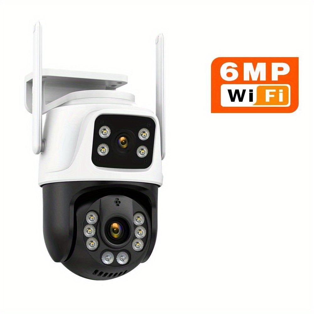 1pc 4K 8MP WiFi Security Camera, 2 Lens 4MP Total 8MP Dual Lens 2.4ghz Wireless IP Camera, Video Surveillance for Home Security CCTV Monitor, AI Human Tracking, Color Night Vision, Outdoor, Two-Way Audio, Motion Alert, Pan Tilt Rotation Icsee - Image 4