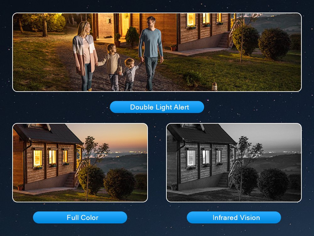 1pc 4K 8MP WiFi Security Camera, 2 Lens 4MP Total 8MP Dual Lens 2.4ghz Wireless IP Camera, Video Surveillance for Home Security CCTV Monitor, AI Human Tracking, Color Night Vision, Outdoor, Two-Way Audio, Motion Alert, Pan Tilt Rotation Icsee - Image 22
