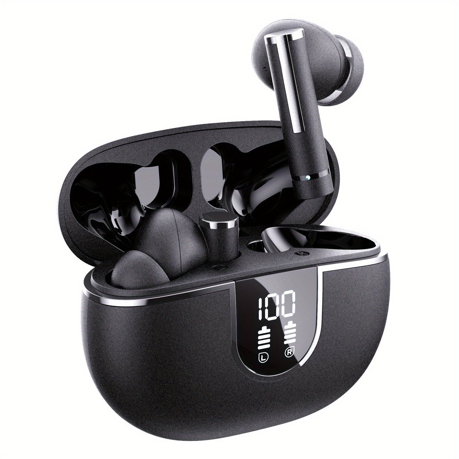 Wireless Stereo Earbuds with LED Power Display, in-Ear Earphones with Wireless Charging Case, ENC Noise Cancelling Headphones, Sport Headset with Mic for Smartphone - Image 6
