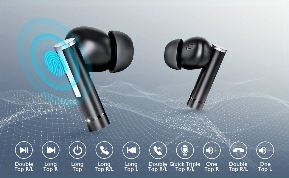 Wireless Stereo Earbuds with LED Power Display, in-Ear Earphones with Wireless Charging Case, ENC Noise Cancelling Headphones, Sport Headset with Mic for Smartphone - Image 14