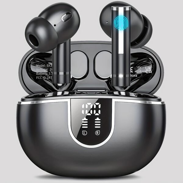 Wireless Stereo Earbuds with LED Power Display, in-Ear Earphones with Wireless Charging Case, ENC Noise Cancelling Headphones, Sport Headset with Mic for Smartphone - Image 2