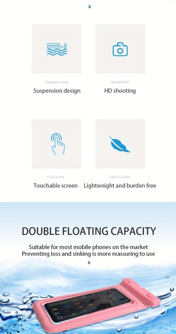 Waterproof Mobile Phone Bag, Double-layer Floating Leakproof Dry Storage Bag For 18.29 Cm Mobile Phone - Image 14
