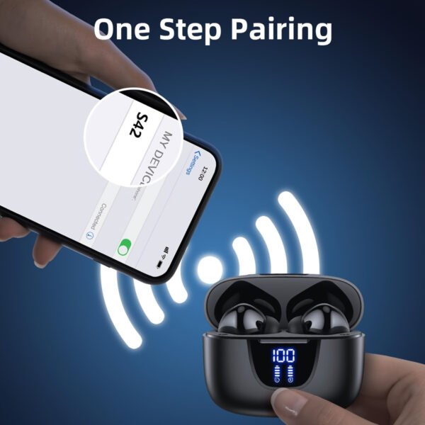 Wireless Earphone, Wireless 5.3 Headphones, 13MM Horn, 30H Playtime, Type-C Fast Charging Case, Stereo Wireless In-Ear Headphones For IPhone/Android In-Ear Headphones, Gaming Business Sports Headset Ear Microphone. With Digital Power Display - Image 3