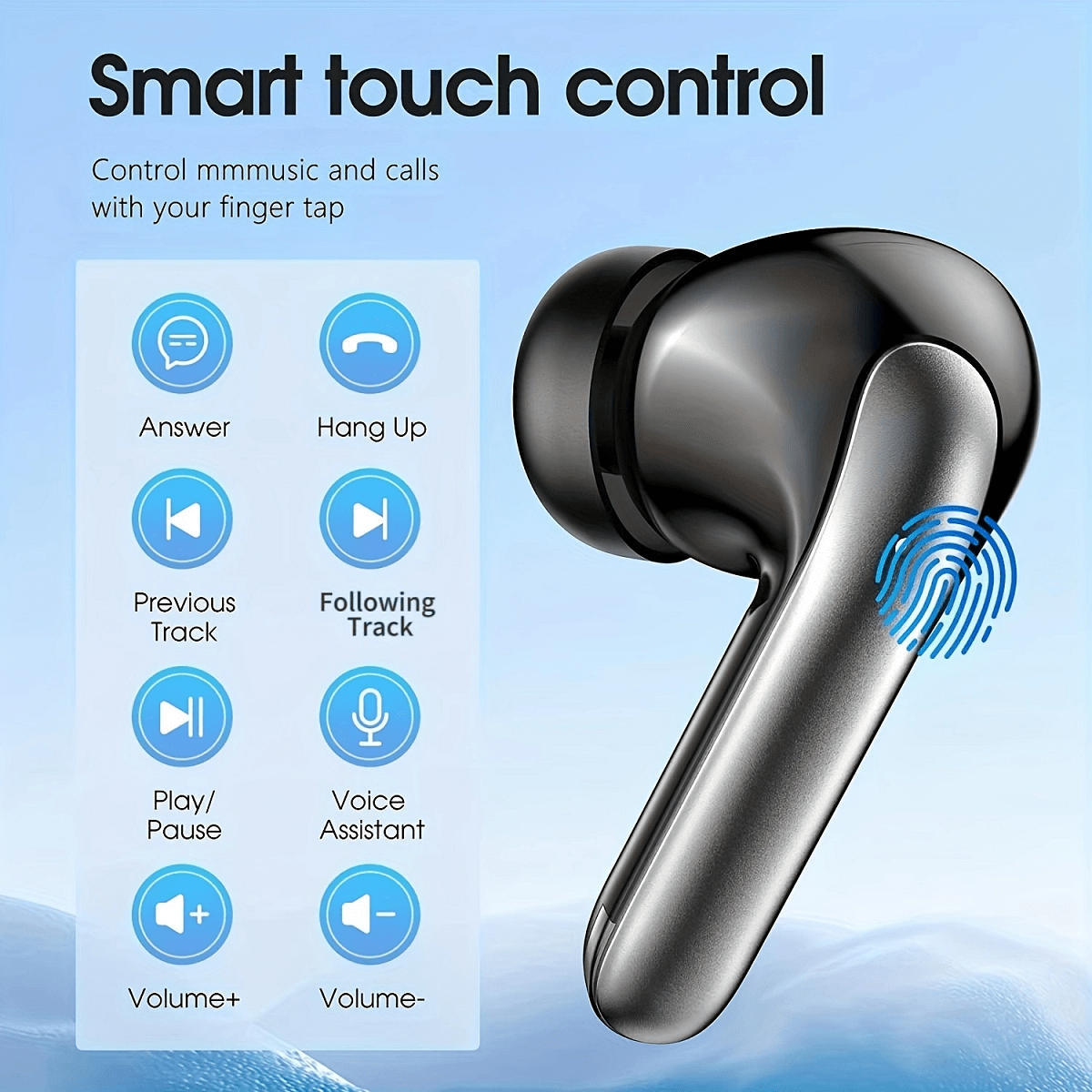 Wireless Earphone, Wireless 5.3 Headphones, 13MM Horn, 30H Playtime, Type-C Fast Charging Case, Stereo Wireless In-Ear Headphones For IPhone/Android In-Ear Headphones, Gaming Business Sports Headset Ear Microphone. With Digital Power Display - Image 6