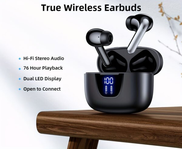 Wireless Earphone, Wireless 5.3 Headphones, 13MM Horn, 30H Playtime, Type-C Fast Charging Case, Stereo Wireless In-Ear Headphones For IPhone/Android In-Ear Headphones, Gaming Business Sports Headset Ear Microphone. With Digital Power Display - Image 8
