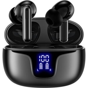 ANKRIYUL Wireless 5.3 Earbuds - Sleek Black In-Ear Headphones with ENC Noise Reduction, Wireless Connectivity, Type-C Charging Case, 350mAh Battery for Music & Sports, Wireless Earbuds