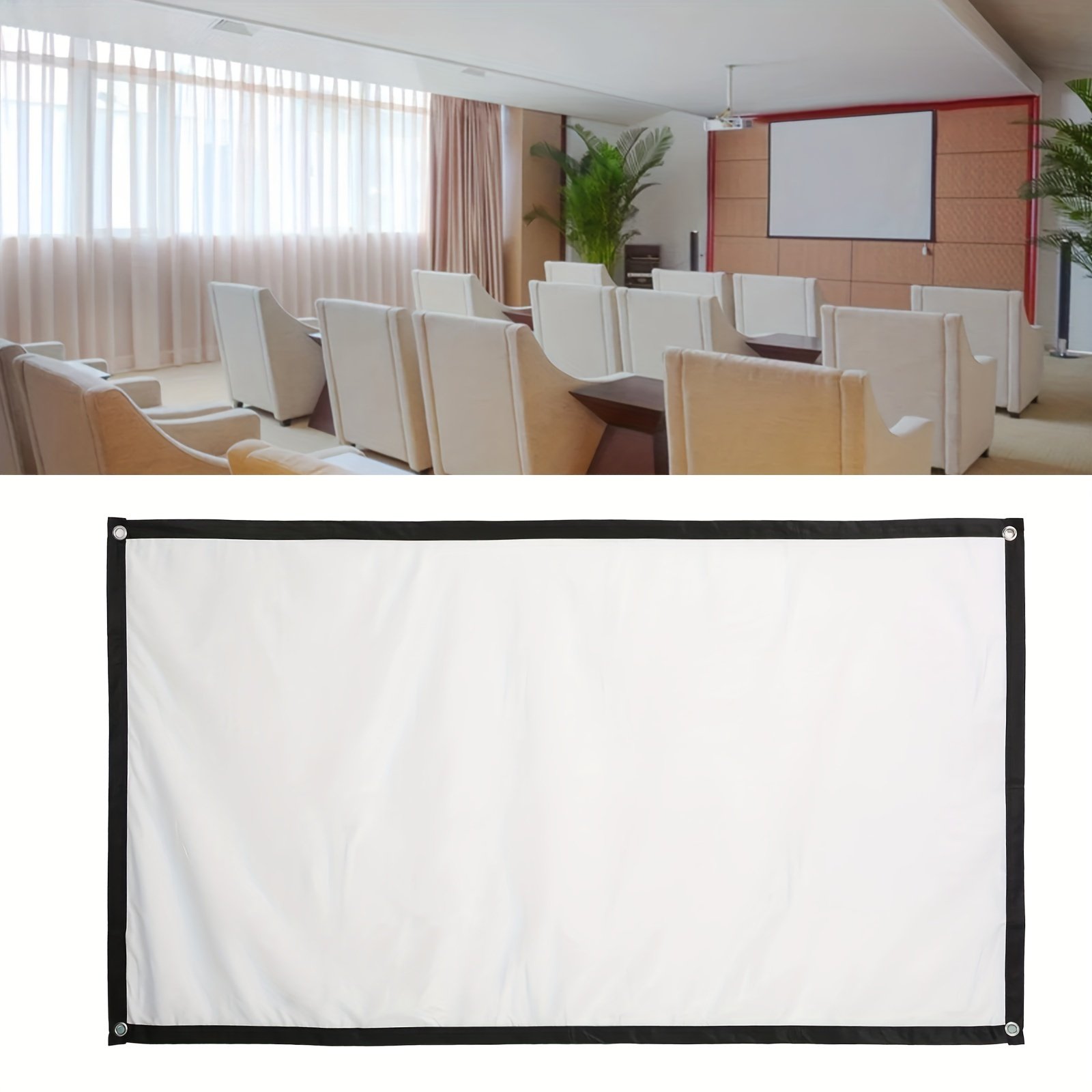 60-Inch 4K HD Portable Projector Screen - Double Sided, Washable & Foldable for Indoor/Outdoor Home Theater, Camping Parties & Office Use, Projector for Movies On Wall - Image 2