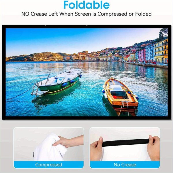 60-Inch 4K HD Portable Projector Screen - Double Sided, Washable & Foldable for Indoor/Outdoor Home Theater, Camping Parties & Office Use, Projector for Movies On Wall - Image 11