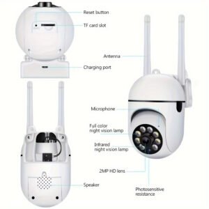 2MP wireless security monitoring camera, 4X zoom camera, smart home, AI body tracking bidirectional audio high-definition wall mounted camera, bidirectional audio, automatic tracking, day night vision, compatible with smartphones, USB power supply, no bat