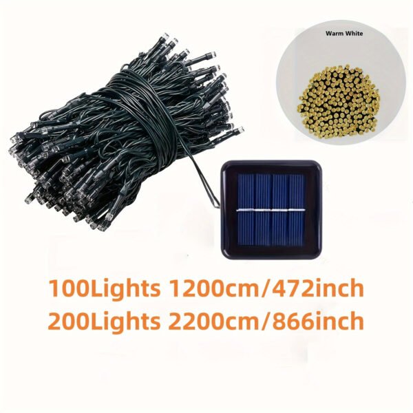 Solar Powered Outdoor String Lights, Copper Wire LED Fairy Lights for Garden, Patio, Party, Yard, Window and Easter Decor, Suitable for 14+ Age Group - 100/200 LEDs - Image 2