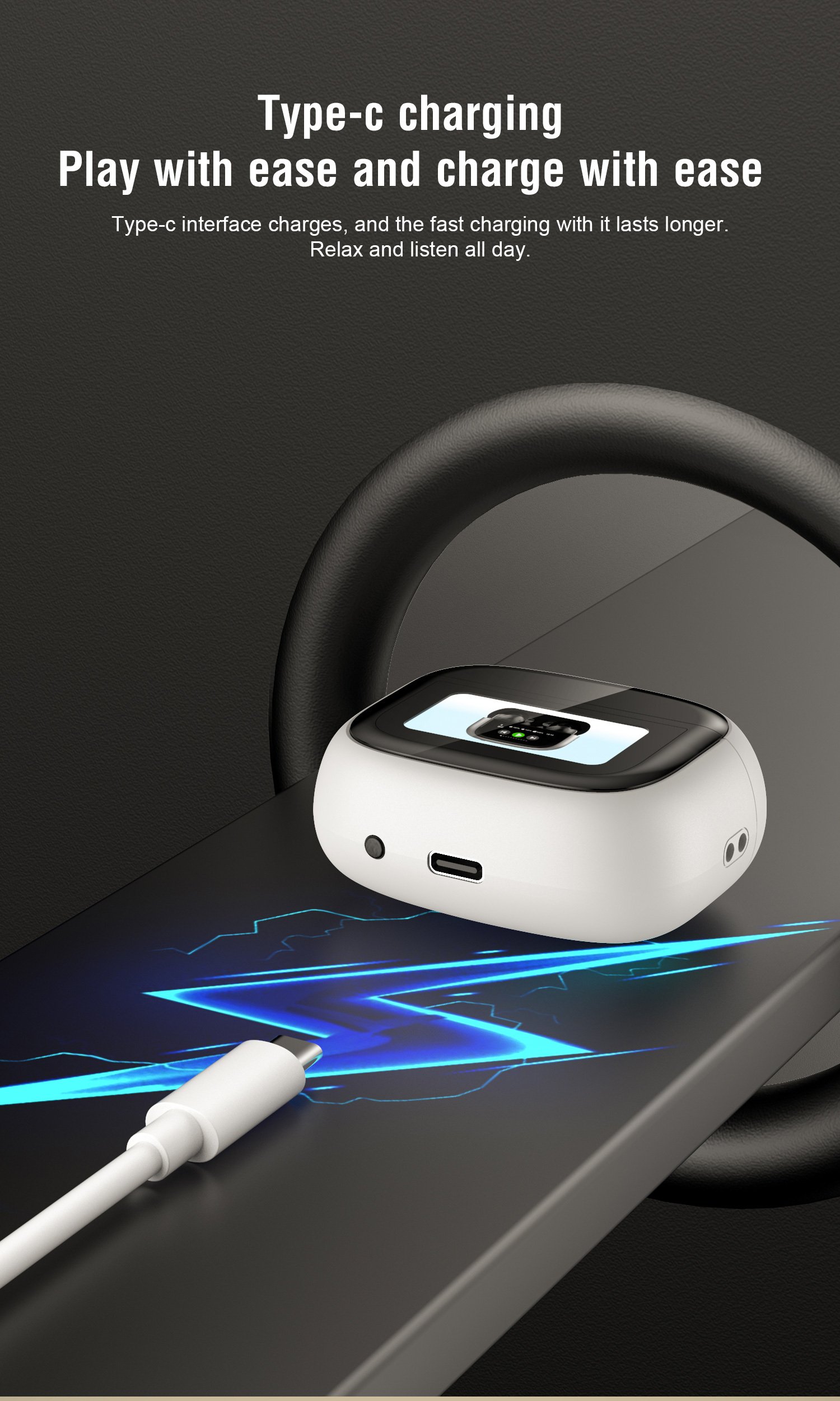 2024 Upgraded Wireless Earbuds, Touch Control Semi-Open-Back In-Ear Headphones, BT5.4 High Fidelity Sound, Non-Waterproof, Compatible with Apple, Huawei, Samsung - 300mAh Lithium Polymer Battery, Type-C Charging, 1-10W Power Range - Image 14