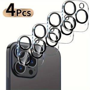 4pcs Full-Coverage for iPhone 11/12/13/14/15/16 Pro Max Camera Lens Protector - Transparent & Protective Glass