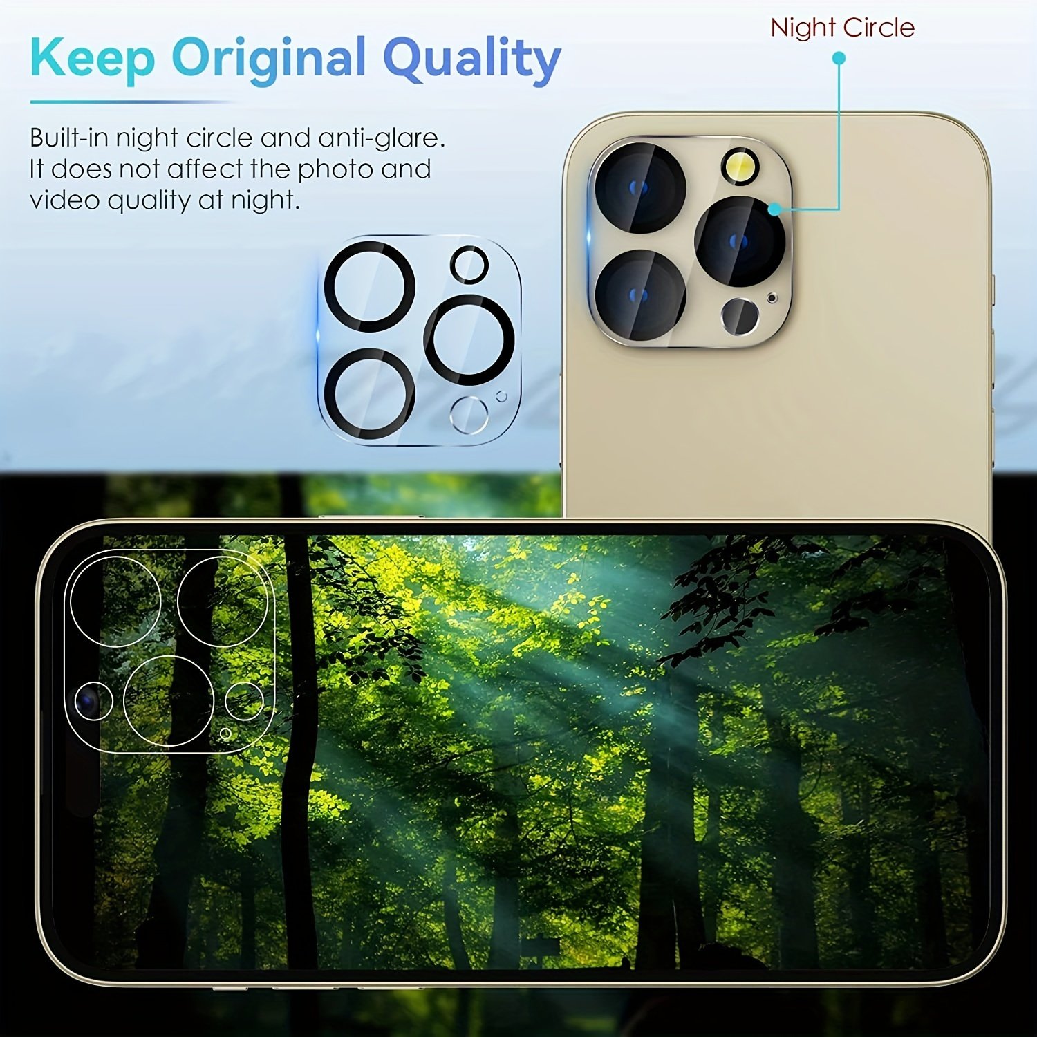 4pcs Full-Coverage for iPhone 11/12/13/14/15/16 Pro Max Camera Lens Protector - Transparent & Protective Glass - Image 8