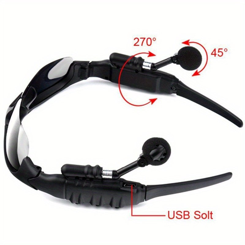 Wireless 5.1 Wireless Polarized Fashion Glasses with Integrated Mic - USB Rechargeable, HiFi Sound, Music & Call Functionality, Ideal for Outdoor Sports & Driving, Includes Gift Box - Image 9